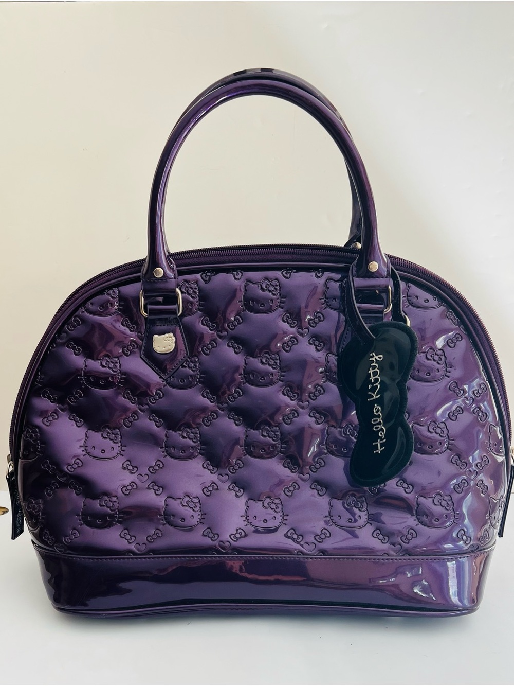 Hello Kitty Sanrio Loungefly Satchel Grape Purple Patent leather Dome Satchel